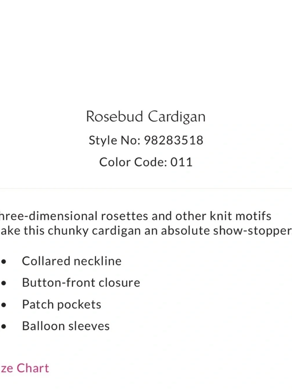 NWT Free People Rosebud Cardigan, size large - Picture 5 of 7
